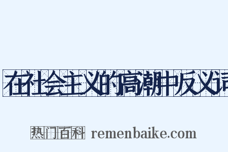 在社会主义的高潮中反义词是什么意思的图片